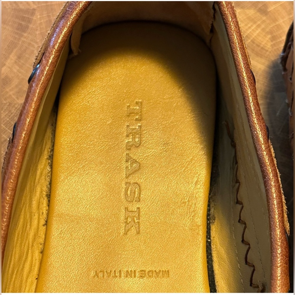 Trask Men’s Woven Leather Loafers Size 41.1M | Vibram Sole | Brown EU Size 41.1 - Picture 2 of 9